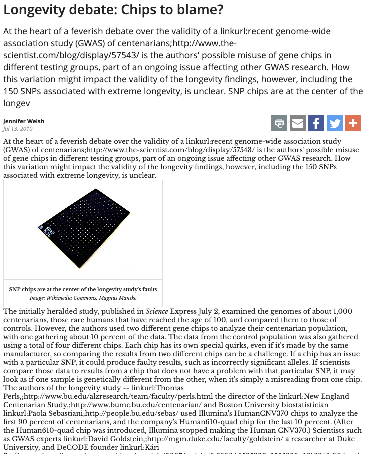 Longevity debate: Chips to blame?
