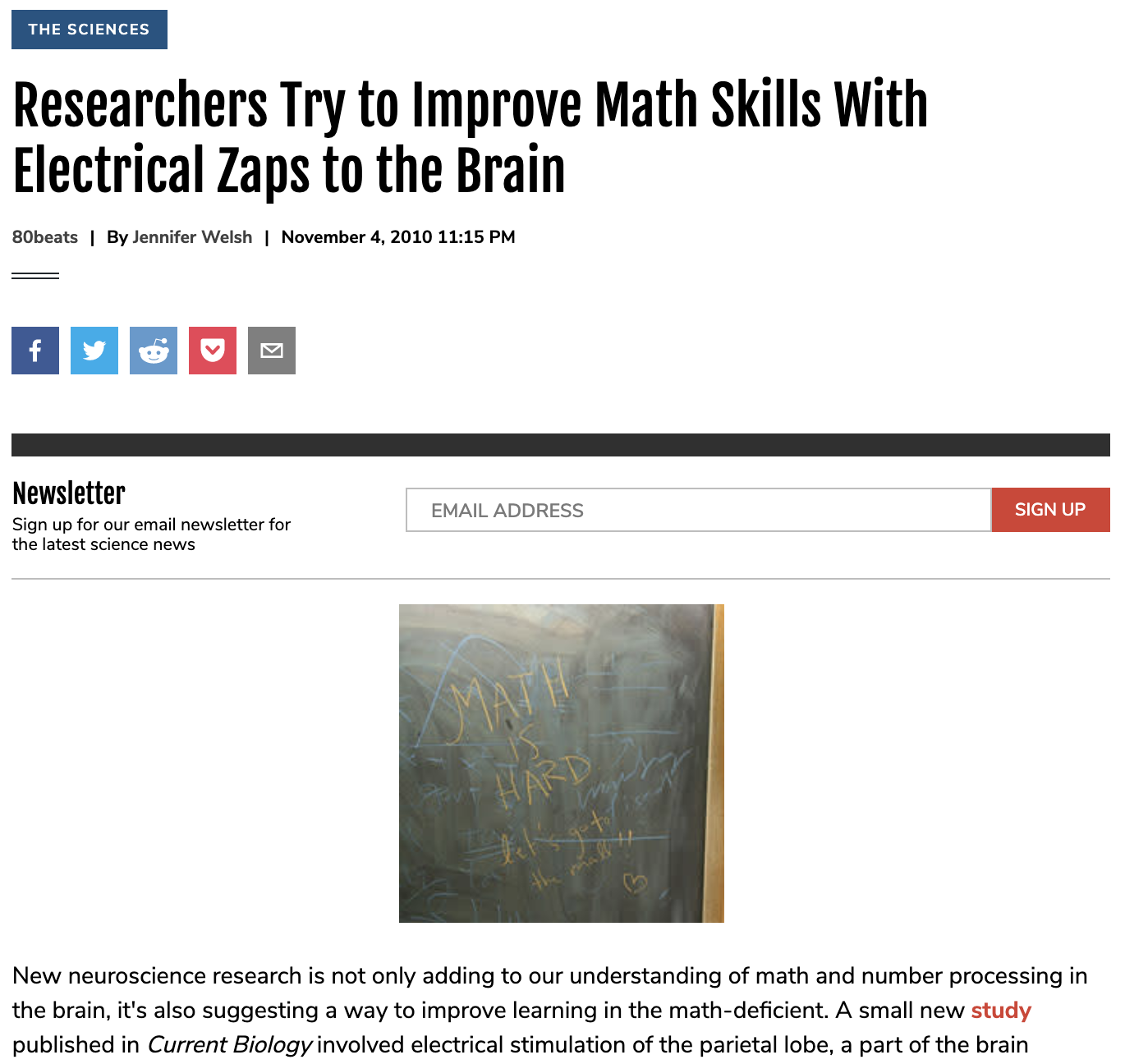 Researchers Try to Improve Math Skills With Electrical Zaps to the Brain