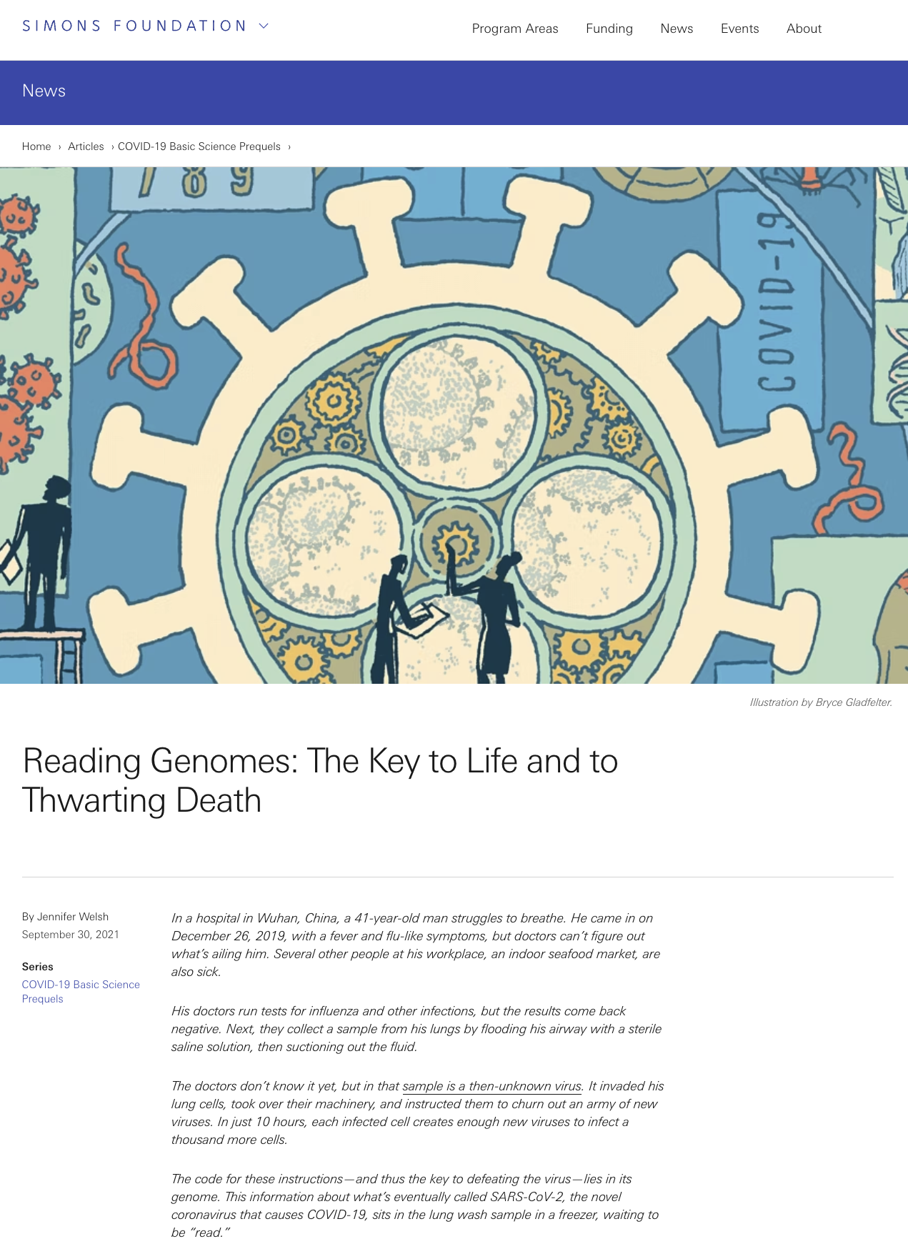 Reading Genomes: The Key to Life and to Thwarting Death